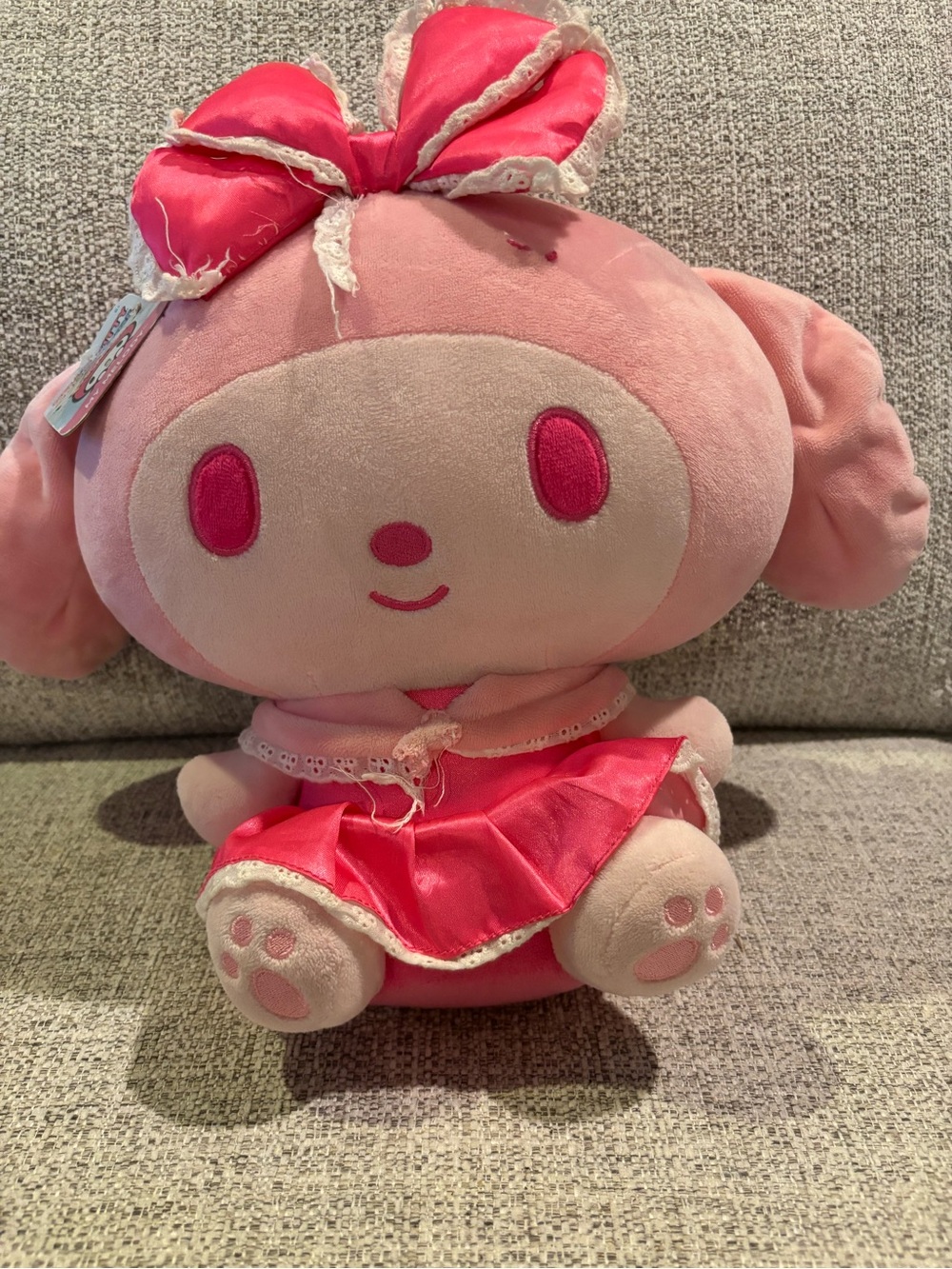 Pink Hello kitty  Plush Puppy Doll with Bow - Kids Toys